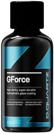 CARPRO DQUARTZ GForce Glass Coating - Windshield & Window Rain Repellent Glass Treatment Sealant Ceramic Coating for Crystal-Clear Vision - Super Durable Hydrophobic Slickness - (50mL Kit)