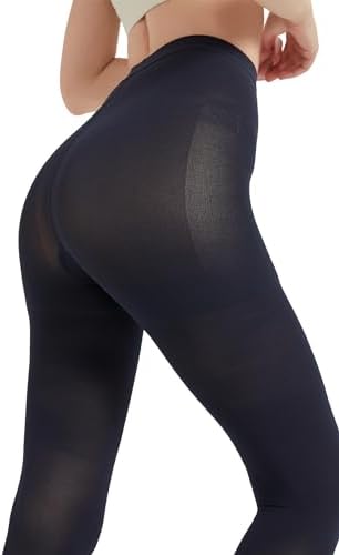 Extra Wide 4X-Large Opaque Compression Pantyhose for Women 15-20 mmHg - Graduated Compression Tights with Open Toe for Varicose Veins Circulation, Pregnancy, Edema, Leg Pain - Navy Blue