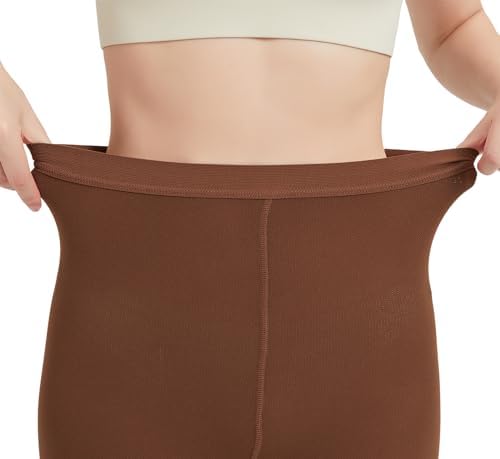 Plus Size Footless Compression Pantyhose for Women Circulation 20-30 mmHg - Support High Waist Footless Tights for Pain Relief, Diabetic, Post Surgery - Brown, 3X-Large