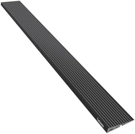 LIEKUMM 1" Rise PVC Threshold Ramp for Doorways, 1700 Lbs Capacity, Transition Ramp for Wheelchairs, Strollers, and Scooters, Cuttable, Black