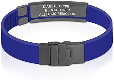 Divoti Custom Engraved Medical Alert ID Bracelet – Dual-Sided Laser Etching, Silicone Wristband, Stainless Steel Security Clasp – Adjustable & Trim-to-Fit – Emergency Medical Info Band for Men & Women