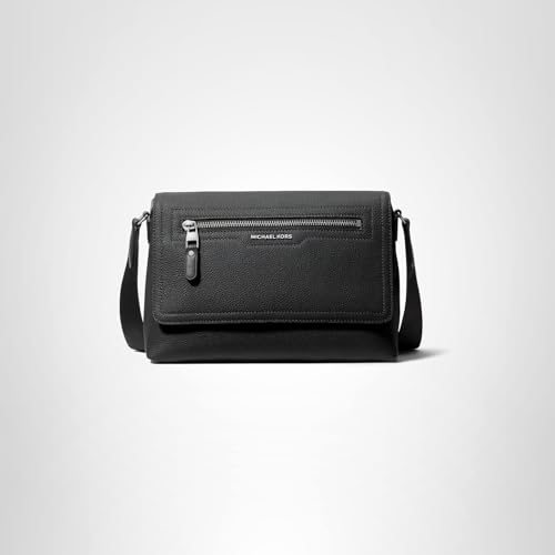 Michael Kors Hudson Small Flap Messenger, Silver Tone-Hardware/Black