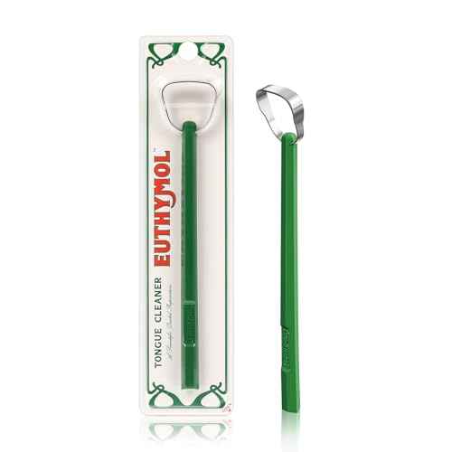 Euthymol 304 Stainless Steel Tongue Scraper ? Reduces Bad Breath, Removes Tongue Plaque, Improves Oral Hygiene, Easy to Use & Clean