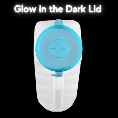 Vakly Male Urinal with Glow in The Dark Spill Proof Cover [32oz -1000ml ] Portable Pee/Urine Container Bottles for Men Used for Car, Hospitals, Incontinence, Emergency and Travel (12)