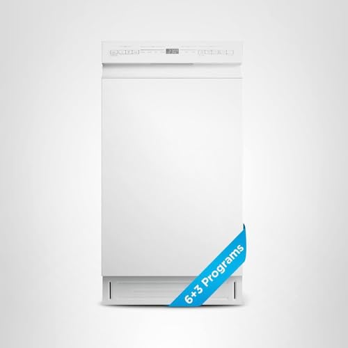 Midea MDF18A1AWW Built-in Dishwasher with 8 Place Settings, 6 Washing Programs, Stainless Steel Tub, Heated Dry, Energy Star, White