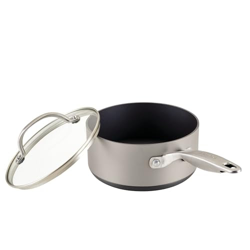 Anolon Achieve Hard Anodized Nonstick Cookware Pots and Pans Set, 9 Piece - Silver