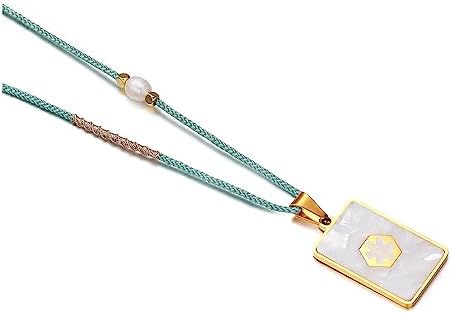 Medical Alert Necklace for Women Shell & Gold-Tone Stainless Steel Emergency ID Tag Pendant Necklace for Girls Custom Engraved Medical Alert Jewelry