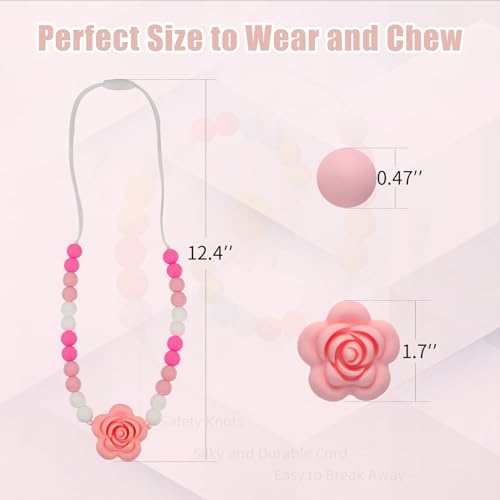 Sensory Chew Necklaces, Oral Chew Toys for ADHD Autism Anxiety, Mouth Fidgets Toys, 2 Pack- BPA Free