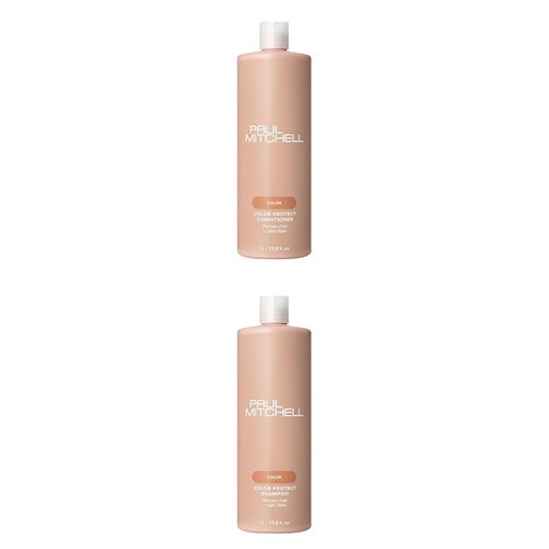 Paul Mitchell Color Protect Shampoo and Conditioner, Prevents Fade + Adds Shine, For Color-Treated Hair, 33.8 fl. oz, Set