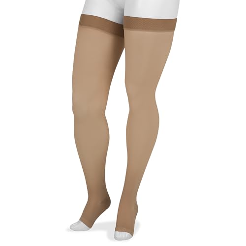 Juzo Basic 4411ag 20-30mmhg Thigh-High Open Toe Compression Stocking,Beige,2 (II) Regular