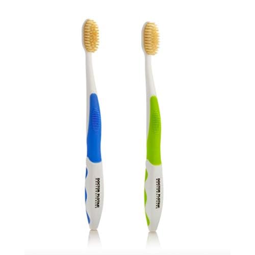 MOUTHWATCHERS Soft Flossing Manual Toothbrush for Adults, 2 Pack, Ultra Clean, Good for Sensitive Teeth and Gums, by Dr. Plotka's, Colors May Vary