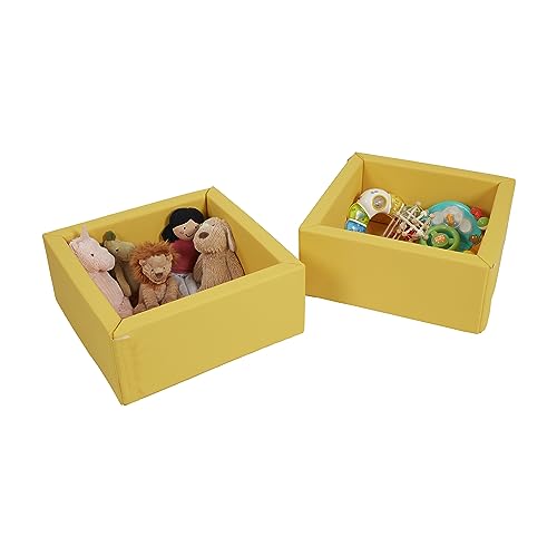 ECR4Kids SoftZone Play Patch Toy Bins, Beginner Playset, Yellow, 2-Pack