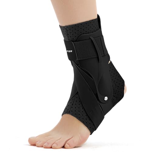 Left Ankle Brace for Women & Men - Ankle Support Sprained Ankle Brace for Achilles,Tendon,Sprain,Injury Recovery,Ankle Support Brace for Running, Basketball, Football (Black,S,Left)