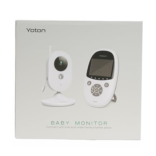 YOTON Baby Camera Monitor, Baby Monitor with Camera Night Vision, No WiFi, 1.8m USB-C Charging Cable, 2.4" Screen, 2-Way Talk, Feeding Reminder Temperature Sensor and 8 Lullabies