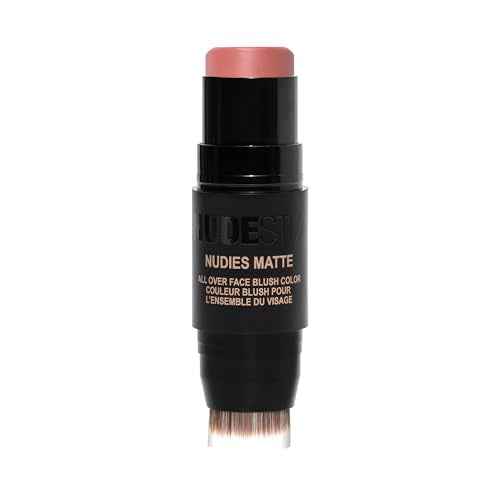 Nudestix Nudies Blush Stick ? 3-in-1 Cream Blush for Cheeks, Eyes & Lips with Built-In Brush | Soft Matte Finish for a Natural Flush