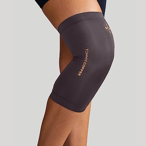 Tommie Copper Infrared Compression Knee Sleeve, Self Warming Knee Compression, Muscle Support & Stability, Slate Grey, Large