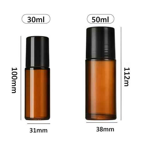 2Pcs Brown 30ml Glass Essential Oil Roller Bottles,Perfume Roller,Refillable Roll on Bottles Container Empty Deodorant Rollerball Beauty and Personal Care Tools for Fragrance Cosmetics Roll on ottles