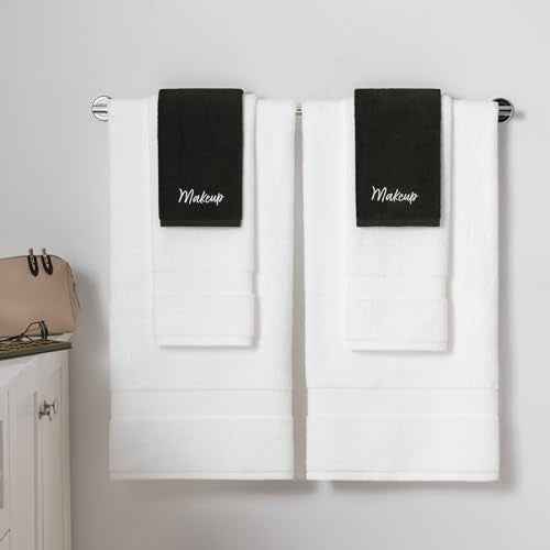 Arkwright Makeup Towels - Pack of 6 - Super Soft 100% Cotton, Gentle & Lightweight Face Make Up Remover Washcloths, Guest Essentials for Hosts & Artists, 13 x 13 in, Black