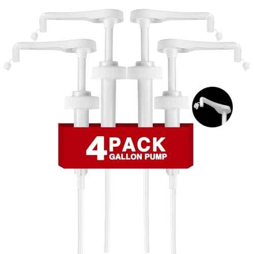 4Pcs Gallon Jug Syrup Pump Dispenser, 38-400 Leak Proof Pump for Gallon Jug - Lotion Shampoo Pump Cap Included, Fits 1 Gallon Bottle 64oz 128oz Shampoo Laundry Detergent Containers
