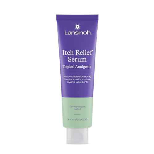 Lansinoh Anti-Itch Serum for Pregnant Moms, Itchy Skin Care, Cream for Pregnancy, Prenatal & Postnatal Skin Care, Safe for First Trimester, Pregnancy Essentials, 4.4 Ounces