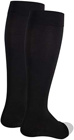 NuVein Medical Compression Stockings, 15-20 mmHg Support for Women & Men, Knee Length, Open Toe, Black, Small