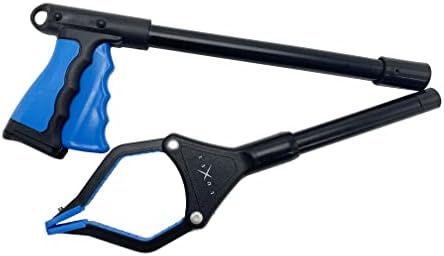 Grabber Reacher Tool - 26" Steel Portable Pick Up Stick - Strong Grip Magnetic Tip for Store Shelves Lightweight Garbage Litter Trash Picker Claw Grabber Tool for Elderly - by Luxet (Pink/Blue)