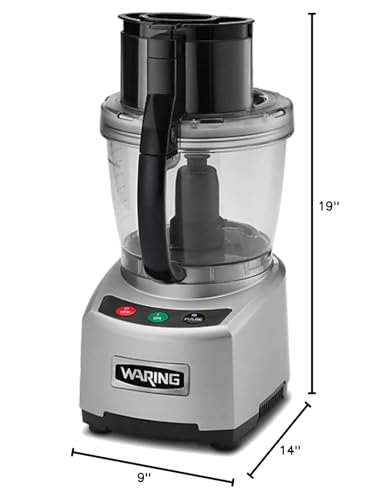 Waring Commercial WFP16S 4 Quart Food Processor, 2 HP Motor, Extra Large Feed Tube, Patented LiquiLock Seal Bowl System, Includes Shredding, Slicing, Whipping Disc and a Standard S blade for Chopping, Pureeing, and Emulsyfying, 120V 5-15 Phase Plug