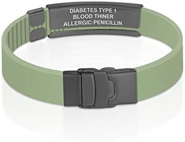 Divoti Custom Engraved Medical Alert ID Bracelet – Dual-Sided Laser Etching, Silicone Wristband, Stainless Steel Security Clasp – Adjustable & Trim-to-Fit – Emergency Medical Info Band for Men & Women
