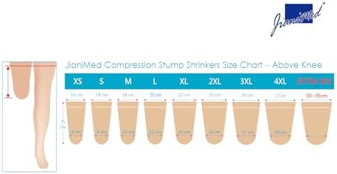 Prosthetic Stump Shrinkers–Above Knee, 35cm, Compression, Amputee Socks, 20-30, Daily use, Taiwan Excellence 2XL