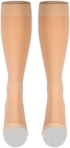 NuVein Medical Compression Stockings, 30-40 mmHg Support, Women & Men Knee Length, Open Toe, Beige, Large