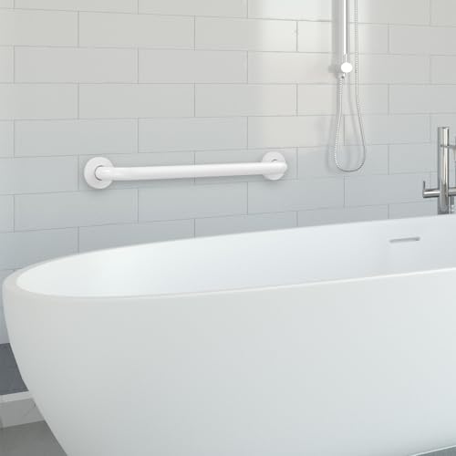 2 Pack 16 Inch Grab Bars for Wall White, Safety Shower Grab Bars for Seniors Elderly Handicapped, Handicap Grab Bars for Shower with Concealed Screws, Tesuchan