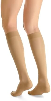 JOBST UltraSheer Knee-High Compression Stockings for Women - Closed Toe - Medical Compression 20-30 mmHg - For Varicose and Spider Veins - Helps Prevent Swelling - Honey, Medium