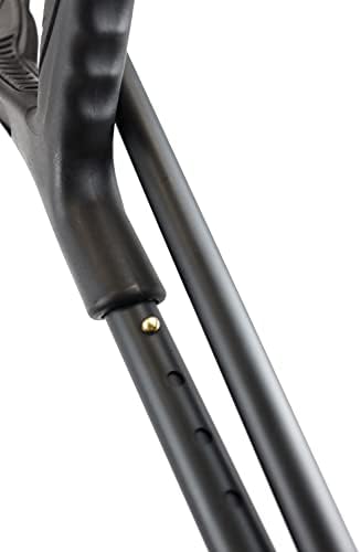 PEPE Mobility - Folding Crutches for Travel (x2 Unit, Open Cuff), Aluminum Adjustable, Black