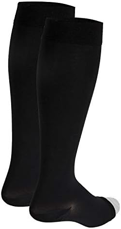 NuVein Medical Compression Stockings, 30-40 mmHg Support, Women & Men Knee Length, Open Toe, Black, Small