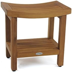 AquaTeak Patented 18" Sumba Teak Shower Bench with Shelf & AquaTeak Two-Step Care Kit