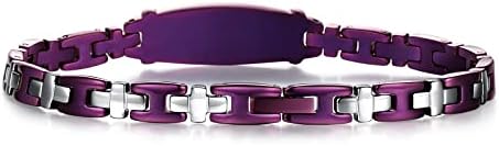 Fashion Lady Stainless steel Medical Alert id Bracelets with Free Engraving