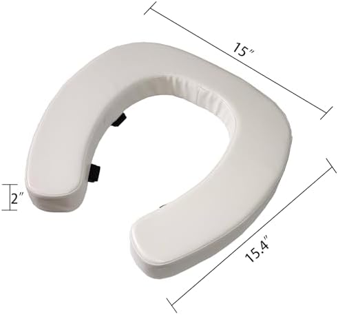 Soft Toilet Seat Cushion with 2-inch High-Density Foam Padded Toilet Cushion Toilet Seat Riser Waterproof PU Fabric-Suitable for Standard,Elongated Toilets(Beige)