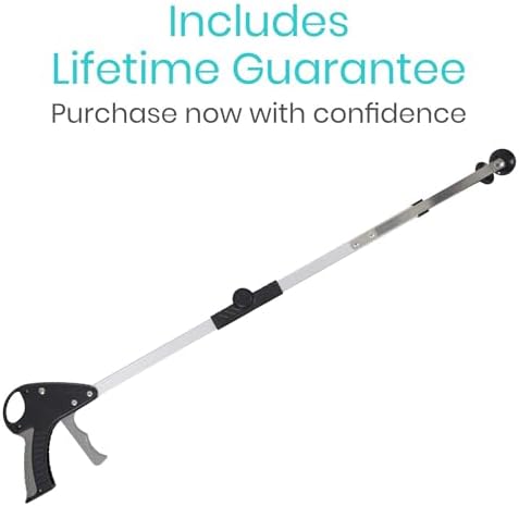 Vive Foldable Suction Reacher Grabber Tool for Elderly (1) - 32 Inches Long Reach Grabber Claw - Pick Up Grab Tool - Reachers for Disabled & Seniors Heavy Duty - Trash, Garbage, Cups Picker Assist