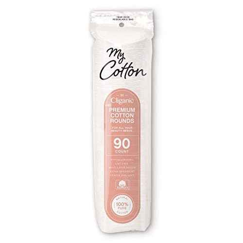 Cliganic Premium Cotton Rounds for Face (540 Count) | Hypoallergenic, Lint-Free Makeup Remover Pads
