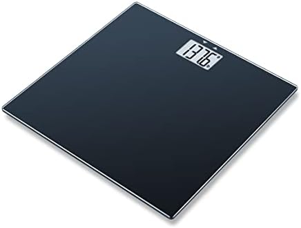 Beurer GS435B Glass Bluetooth Scale for Body Weight with BMI Composition Measurement, Smart Digital Bathroom Scales Connects with Health App Analyzer, Weigh in Kg and Lbs, Black