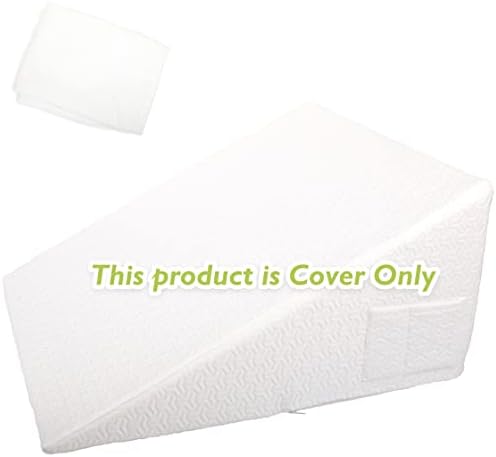 Wedge Pillow Cover for 25x24x12 Bed Wedge Pillow, Hypoallergenic Replacement Case with Zipper & Pockets