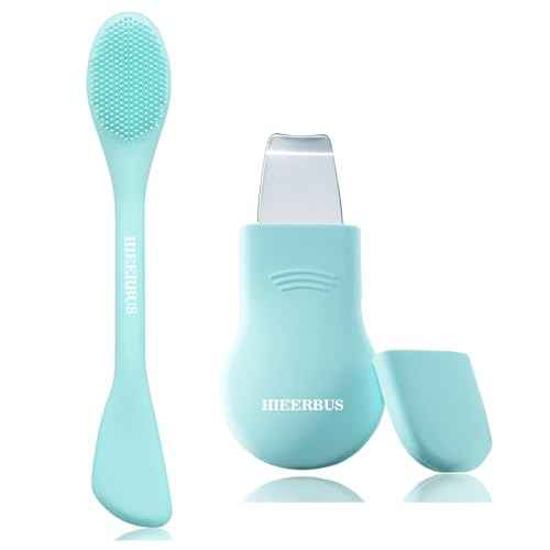 Blackhead Remover Tool,Black Head Remover for Face Nose-2 in 1 Pore Cleaning Brush Face Scrubber Skin Care Scraper Mask Applicator Spatula for Men Women Deep Cleansing (Blue)