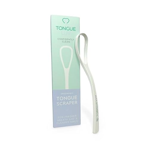 Ergonomic Tongue Scraper - Dentist-Developed Tongue Cleaner for Adults - Gentle Stylish Tongue Scrubber for Oral Care, Dental Hygiene - Large