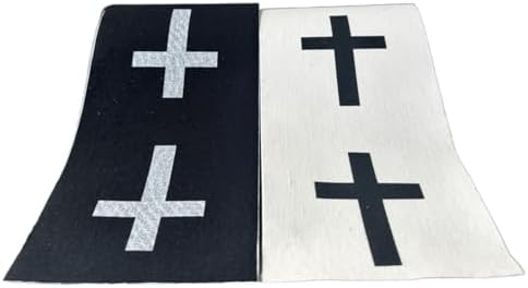 2 Rolls Faith Cross Turf Tape Football - Extra Wide Christian Athletic Turf Tape - Ultra Sticky & Latex Free, Protects from Turf Burn, Waterproof & Flexible (White & Black, 4 inch)