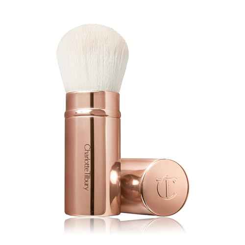 Charlotte Tilbury The Air-Brush Bronzing Brush - Kabuki-Style Retractable for Seamless, Airbrushed, Sun-Kissed Finish - Designed for Airbrush Bronzer