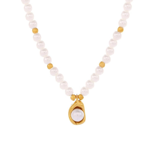 14K Yellow Gold Pearl Love Choker Necklace,Freshwater Cultured Pearl Pendant Necklaces,Fashion Jewelry for Women (Style 2, 14K Gold)