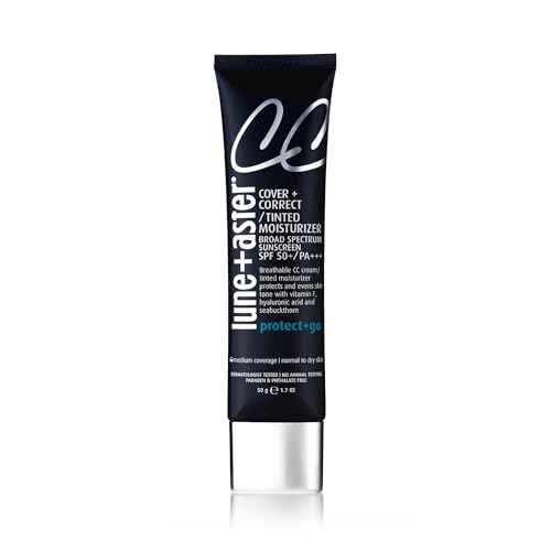 Lune+Aster CC Cream Broad Spectrum SPF 50 | Medium Coverage, Color Correcting Cream For A Dewy Glow