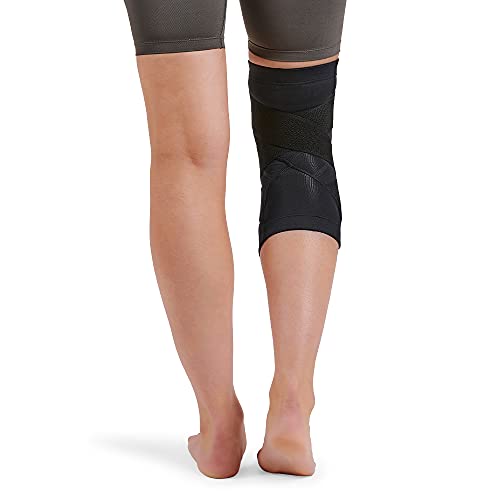 Tommie Copper Pro-Grade Compression Knee Sleeve, Unisex, Men & Women, Adjustable Ultimate Support Sleeve, Integrated Straps for Knee Stability & Muscle Support - Black, X-Large