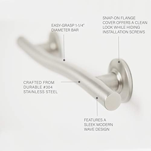 Seachrome 36 inch Bathroom Wave Grab Bar Satin Finish