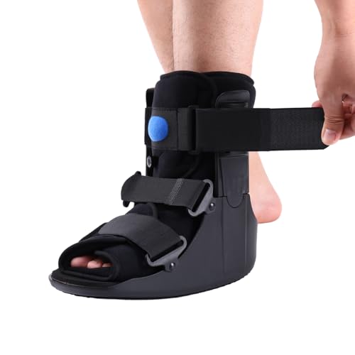 Air Cam Walking Boot, Short Walker Boot Fracture Boot for Sprained Ankle and Achilles Tendon, Inflatable Orthopaedic Boot for Broken Foot Post-Op Rehab (Medium)